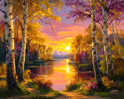 Diamond Painting - Stralend Berkenmeer