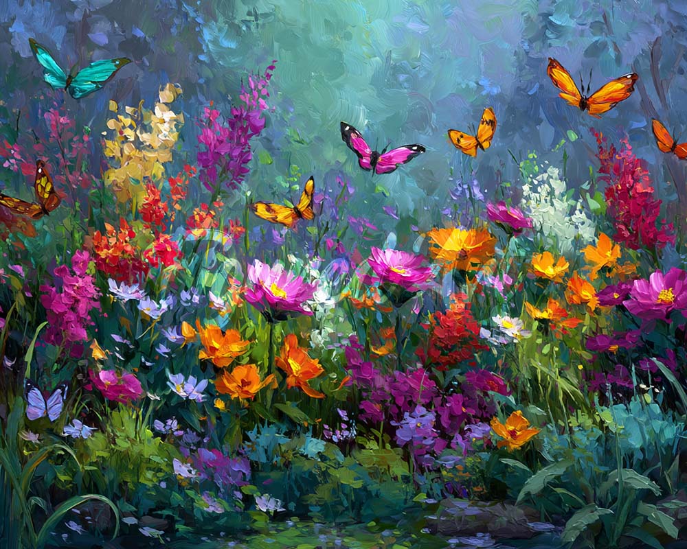 Diamond Painting - Kleurrijke Vlindertuin