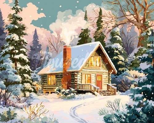 Diamond Painting - Winterhuisje