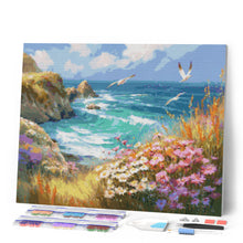 Afbeelding in Gallery-weergave laden, Diamond Painting - Bloeiend Uitzicht op Zee