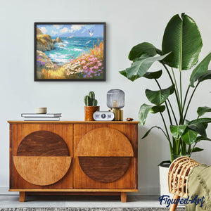 Diamond Painting - Bloeiend Uitzicht op Zee