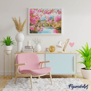 Diamond Painting - Kersenbloesembrug