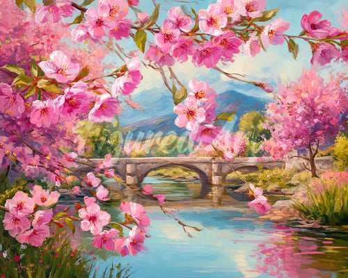 Diamond Painting - Kersenbloesembrug