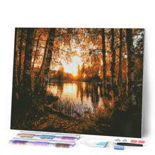 Afbeelding in Gallery-weergave laden, Diamond Painting - Gouden Berkenmeer