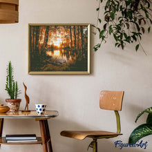 Afbeelding in Gallery-weergave laden, Diamond Painting - Gouden Berkenmeer