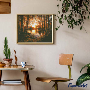 Diamond Painting - Gouden Berkenmeer
