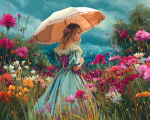 Diamond Painting - Dame van de Wilde Bloemen