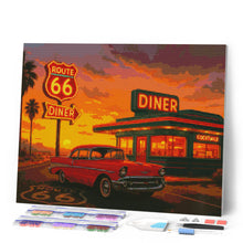 Afbeelding in Gallery-weergave laden, Diamond Painting - Het Diner en de Vintage Auto