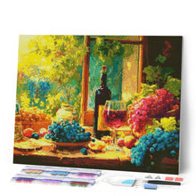 Afbeelding in Gallery-weergave laden, Diamond Painting - Wijnfles en Druiven