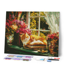 Afbeelding in Gallery-weergave laden, Diamond Painting - Gezellig Raam met Kat