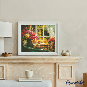 Diamond Painting - Gezellig Raam met Kat