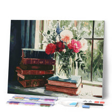 Afbeelding in Gallery-weergave laden, Diamond Painting - Oude Boeken en Bloemen
