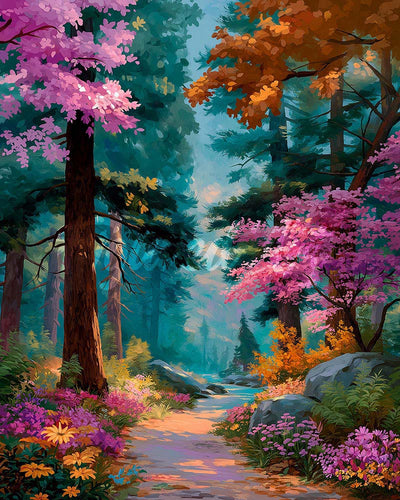 Diamond Painting - Bloeiend Bospaadje
