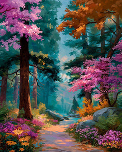 Diamond Painting - Bloeiend Bospaadje