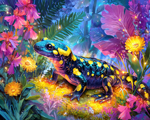 Diamond Painting - Salamander met Stippen