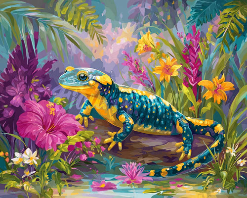 Diamond Painting - Vrolijke Salamander