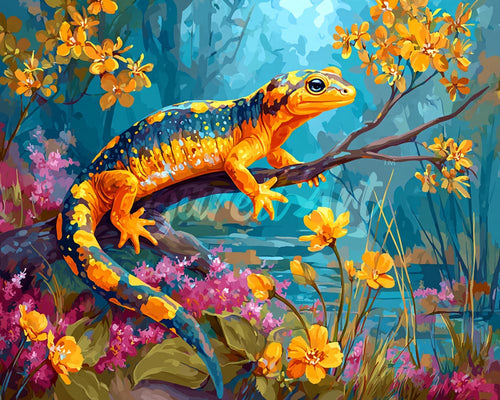 Diamond Painting - Gouden Salamander