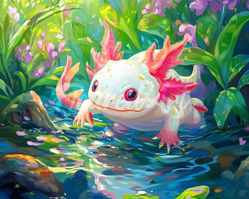 Diamond Painting - Zwem-Axolotl