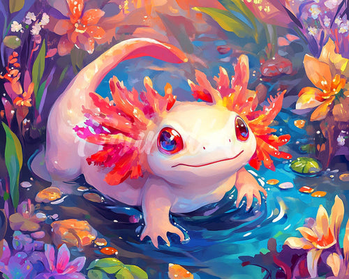 Diamond Painting - Schattige Axolotl