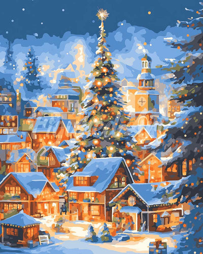 Diamond Painting - Sprankelend Kerstdorp