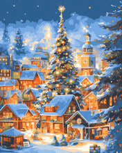 Afbeelding in Gallery-weergave laden, Diamond Painting - Sprankelend Kerstdorp 40x50cm reeds ingelijst
