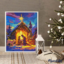 Afbeelding in Gallery-weergave laden, Diamond Painting - Stille Nacht 40x50cm reeds ingelijst