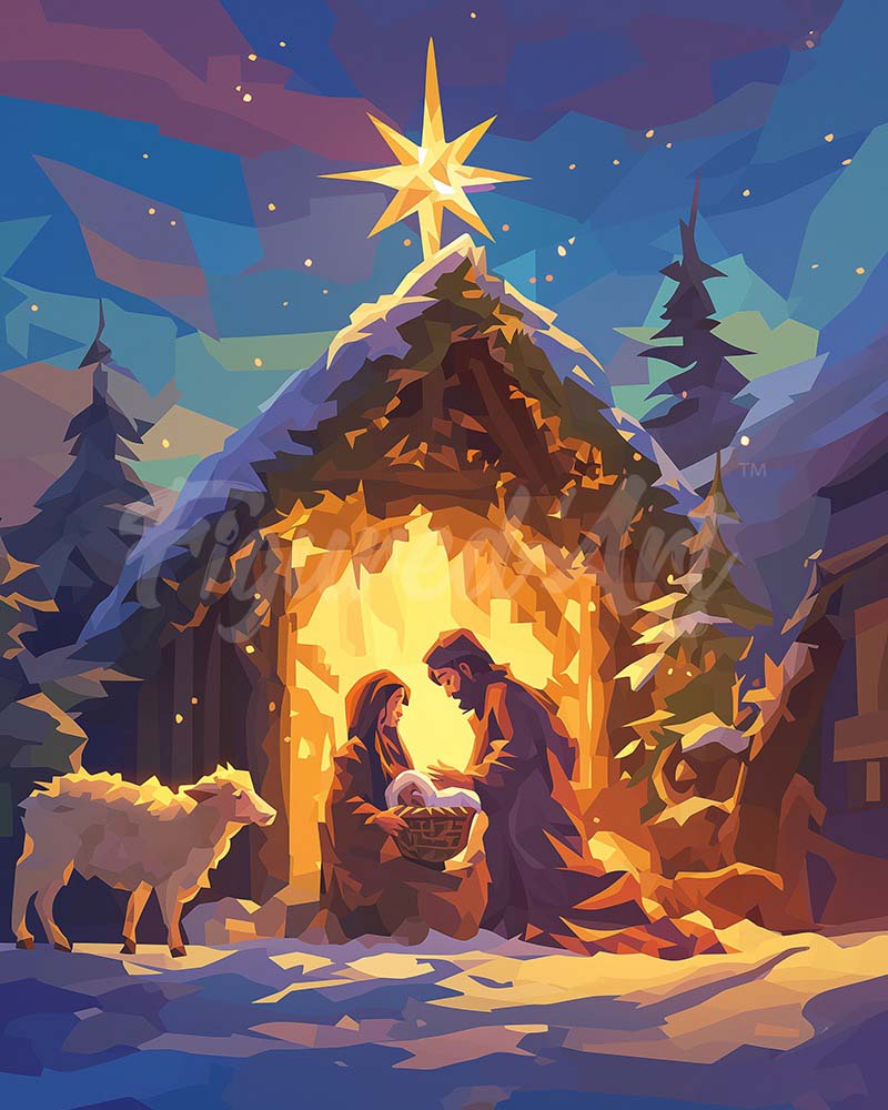 Diamond Painting - Stille Nacht 40x50cm reeds ingelijst