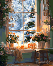 Afbeelding in Gallery-weergave laden, Diamond Painting - Romantische Winter 40x50cm reeds ingelijst