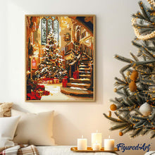 Afbeelding in Gallery-weergave laden, Diamond Painting - Grote Kerstzaal 40x50cm reeds ingelijst