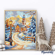 Afbeelding in Gallery-weergave laden, Diamond Painting - Pad naar de Kapel 40x50cm reeds ingelijst