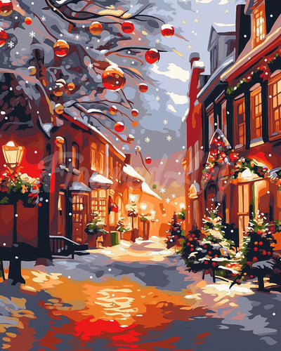 Diamond Painting - Kerst tijdens het Gouden Uur