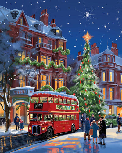 Diamond Painting - Kerststraat in Londen
