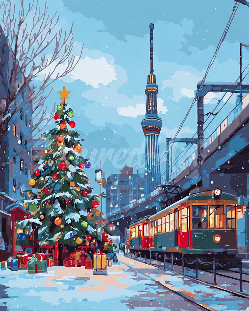 Diamond Painting - Kerst in Tokio