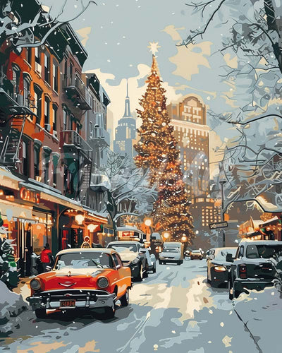Diamond Painting - Winterstraat in New York