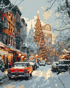 Diamond Painting - Winterstraat in New York