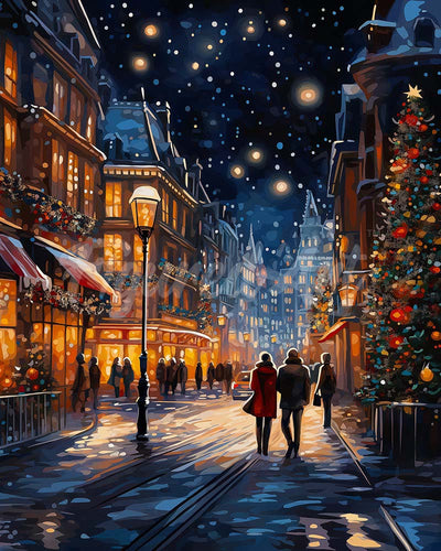 Diamond Painting - Sterrenrijke Kerstwandeling