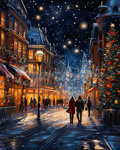 Diamond Painting - Sterrenrijke Kerstwandeling