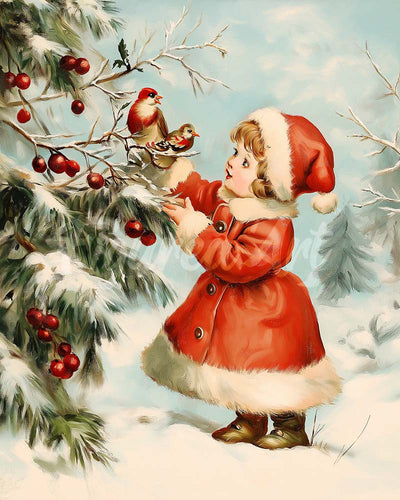 Diamond Painting - Schattig Kerstmeisje 2