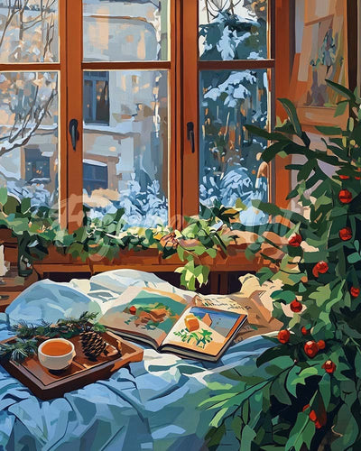 Diamond Painting - Knusse Winter in Bed