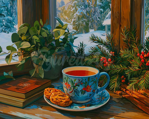 Diamond Painting - Wintermiddagthee