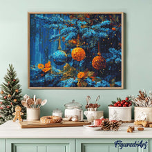 Afbeelding in Gallery-weergave laden, Diamond Painting - Blauwe Spar en Ballen