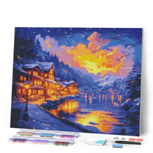 Afbeelding in Gallery-weergave laden, Diamond Painting - Verlicht Dorp aan het Meer