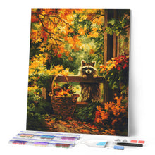 Afbeelding in Gallery-weergave laden, Diamond Painting - Schattige wasbeer in de herfst