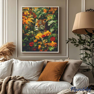 Diamond Painting - Luipaard in de herfst