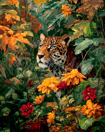 Diamond Painting - Luipaard in de herfst