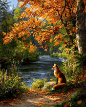 Afbeelding in Gallery-weergave laden, Diamond Painting - Rode vos bij de rivier