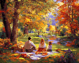 Diamond Painting - Herfstpicknick met familie