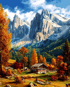 Diamond Painting - Herfst in de Dolomieten