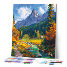 Afbeelding in Gallery-weergave laden, Diamond Painting - Herfststroom in de Alpen