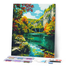 Afbeelding in Gallery-weergave laden, Diamond Painting - Smaragdmeer in de herfst